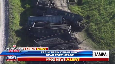 Train derails near phosphate plant in Fort Meade; No injuries reported